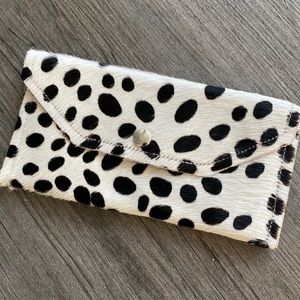 Spotted Faux fur vegan wallet